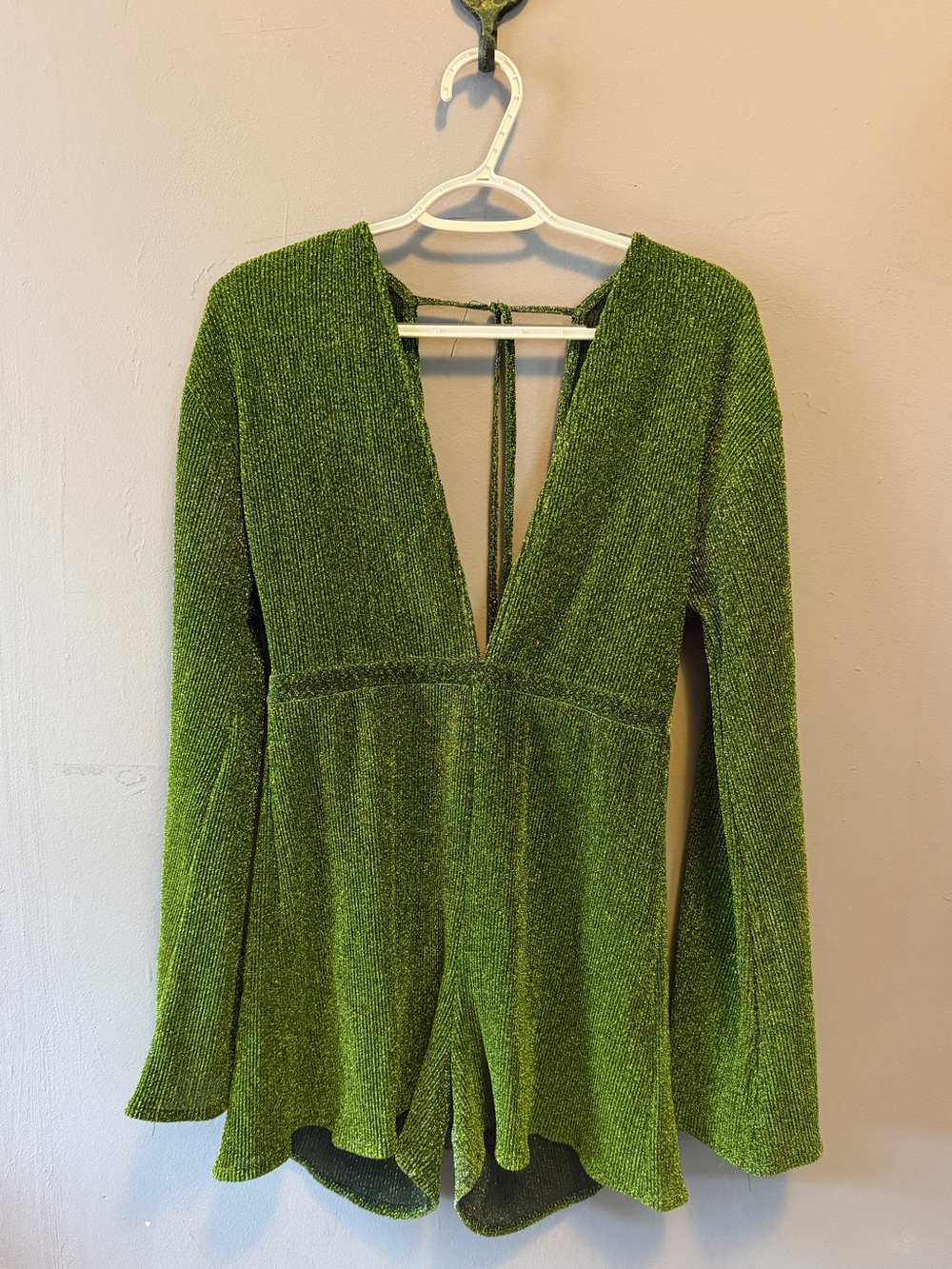 Pretty Little Thing Sparkly Green Romper